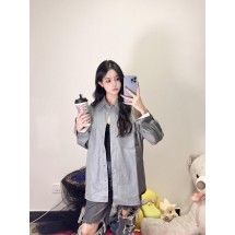 디올 23FW 체크무늬 자수 양면 데님 셔츠 (해외배송)