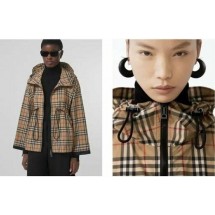 버버리 Burberry 로고 테이프 빈티지 체크 후드 재킷  (국내배송)