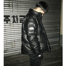 슈프림 x 더 노스 페이스 콜라보 Leather Nuptse Jacket (국내배송)