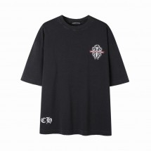 크롬하츠 발포 로고 빈티지 라운드 티셔츠 (국내배송)