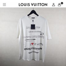 루이비통 LV 인사이드 프린팅 라운드 티셔츠 남여공용 화이트 (국내배송)
